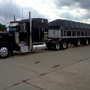 peterbilt and covered wagon